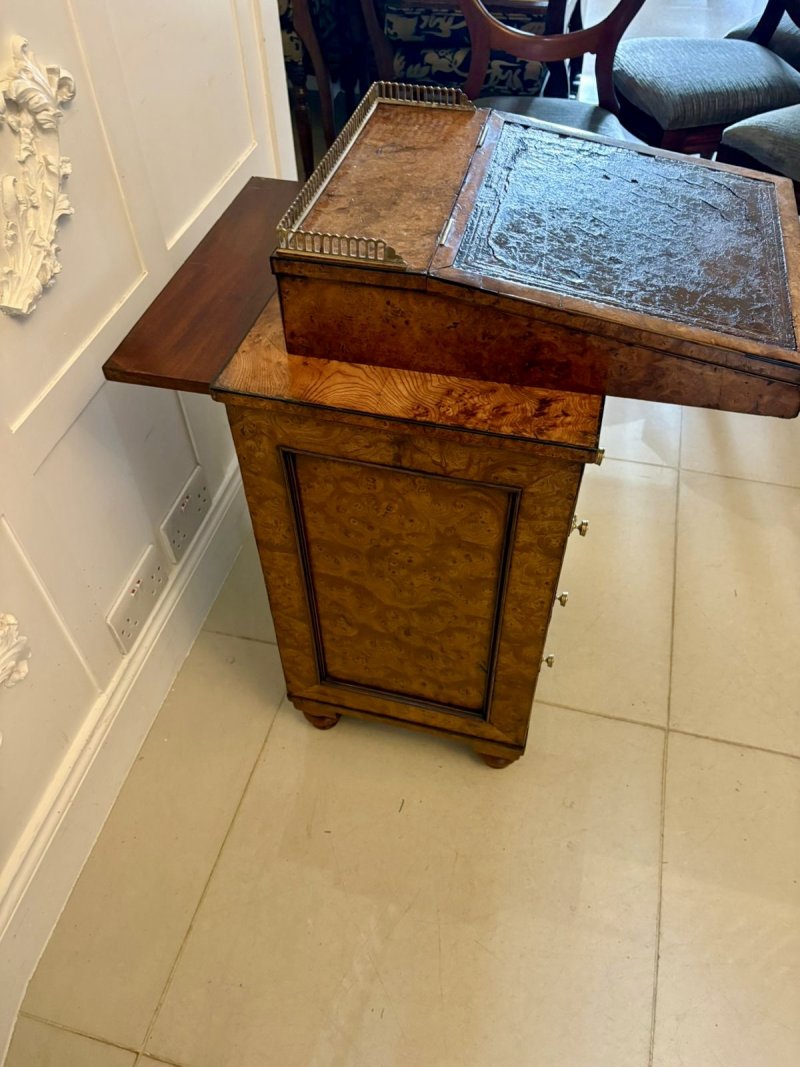 Antique George III 18th Century Quality Pollard Oak Slide and Turn Top Davenport Desk - Image 11